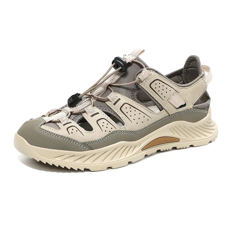 Outdoor Men's Leather Sandals Non-slip Men's Casual Sneakers Comfortable Beach Sandals Summer Men's Breathable Wading Shoes