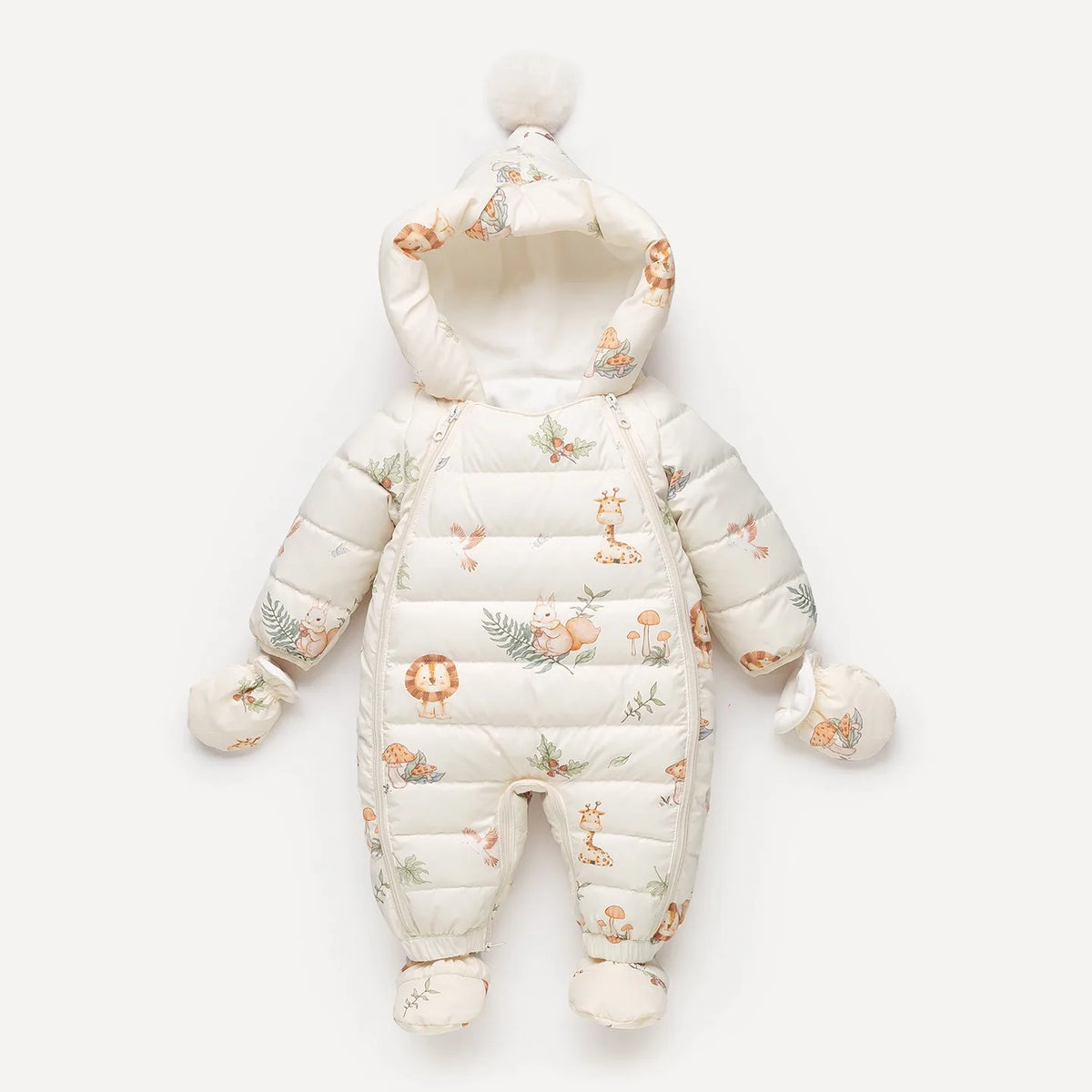 Ircomll Infant Baby Winter Lightweight Duck Down Overalls Fleece Children Jacket Cartoon Rompers For Boys Girls Toddler Jumpsuit