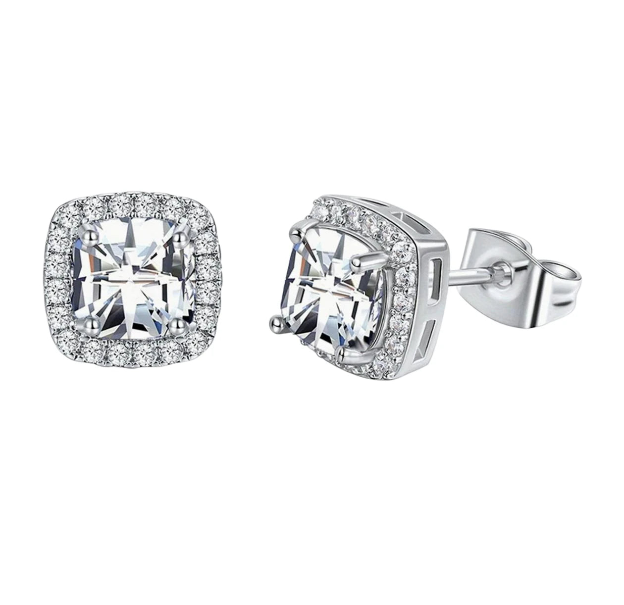 MS Luxury Jewelry 925 Sterling Silver Stud Earrings For Women Gemstones 7A Cubic Zirconia Ear Pin Earrings Stud Fine Jewelry