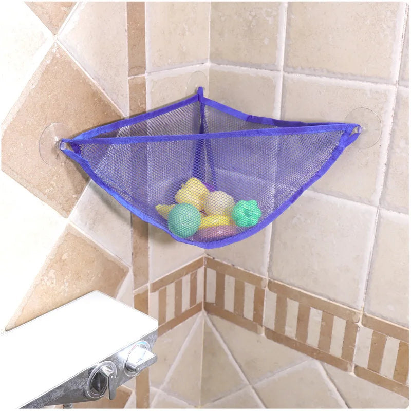 Baby Solid Colour Simple Bathroom Mesh Bag Child Bath Toy Storage Bag Net Suction Cup Baskets Wall Holder Organizer Water Toys