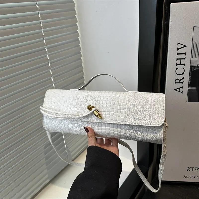 Luxury Design Top-Handle Bag For Women Evening Handbag Long Purse, Crocodile Pattern Crossbody Shoulder Bags Fashionable Outfits