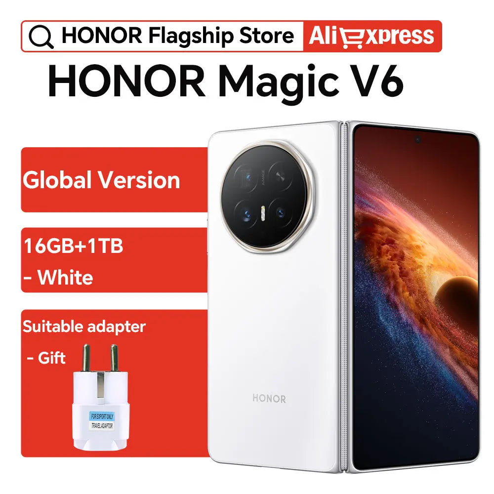 2026 New HONOR Magic V6 Global Version 5G Smartphone Snapdragon 8 Elite Gen 5 120Hz Foldable OLED Screen 6660mAh 80W SuperCharge