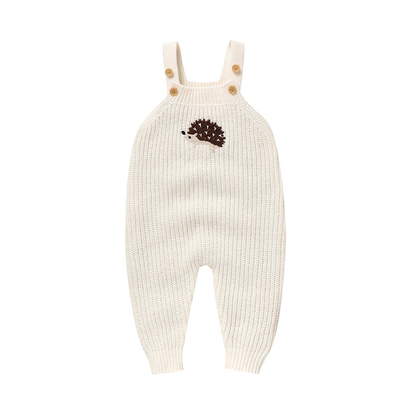 Baby Girls Boys Rompers Cute Hedgehog Knitted Newborn Sleeveless Sunsuits Jumpsuits 0-18m Infant Unisex Overalls Toddler Costume