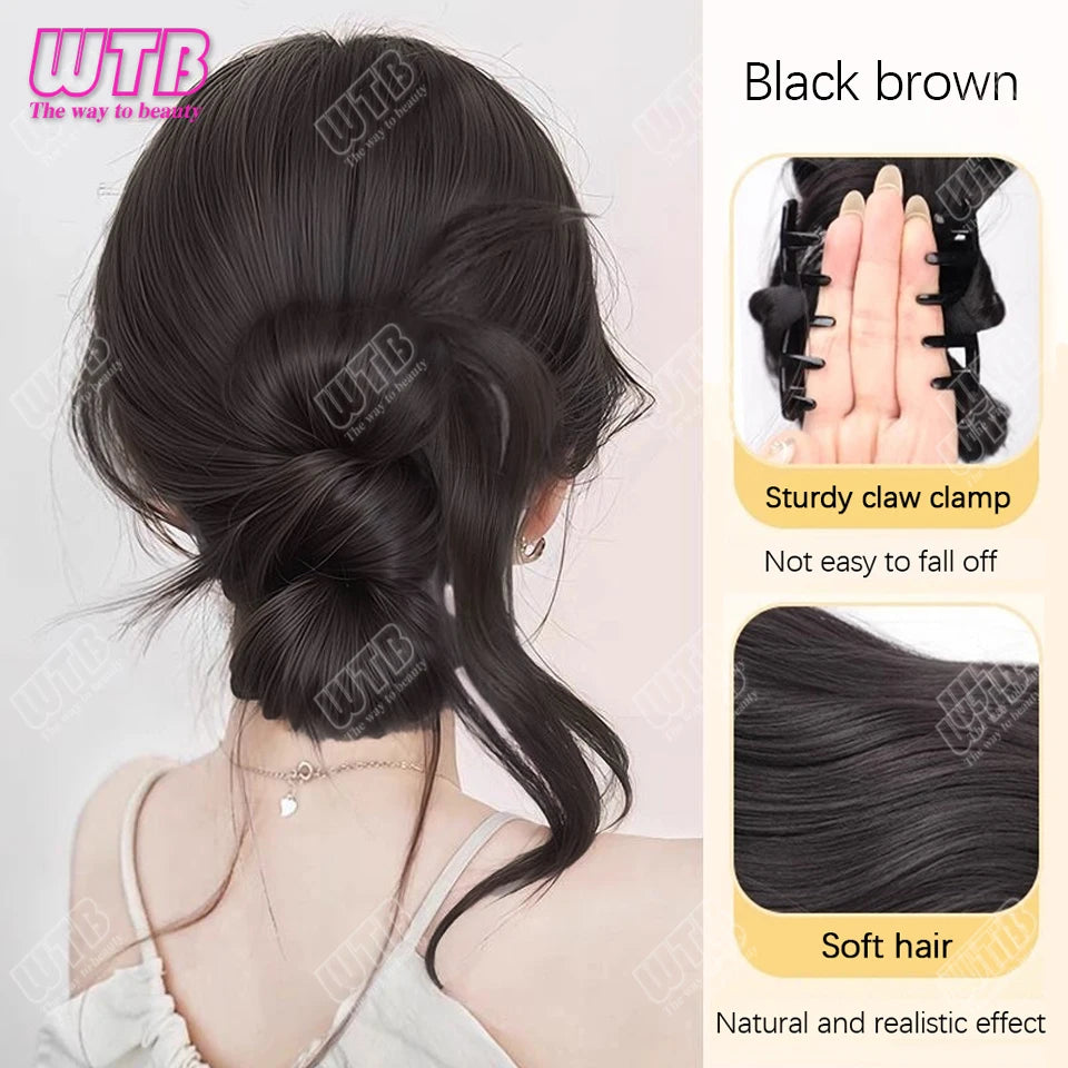 WTB Synthetic Hair Accessories Wig Female Grip Synthetic Hair Bun Wig Natural Hair Ring Wig