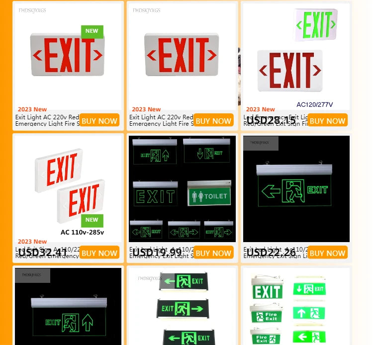 Exit Led Light Ac110/220V Green Emergency Exit Sign Light Fire Safety Indicator Warning Lamp For Bulb Hotel Mall Public Place
