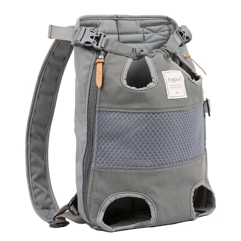 Internet Celebrity Pet Backpack Breathable Canvas Cat Bag Portable Travel Bag French Bucket Dog Backpack Pet Supplies Outdoor