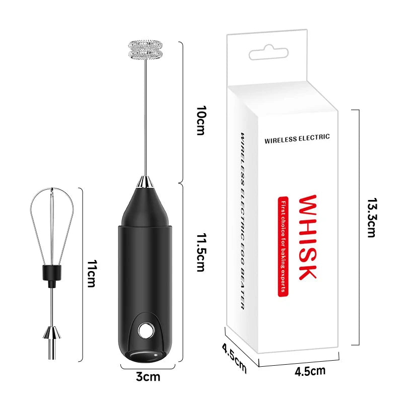 Wireless Milk Frother Electric Handheld Dry Battery Powered Blender Mini Coffee Maker Whisk Mixer For Coffee Cappuccino Cre