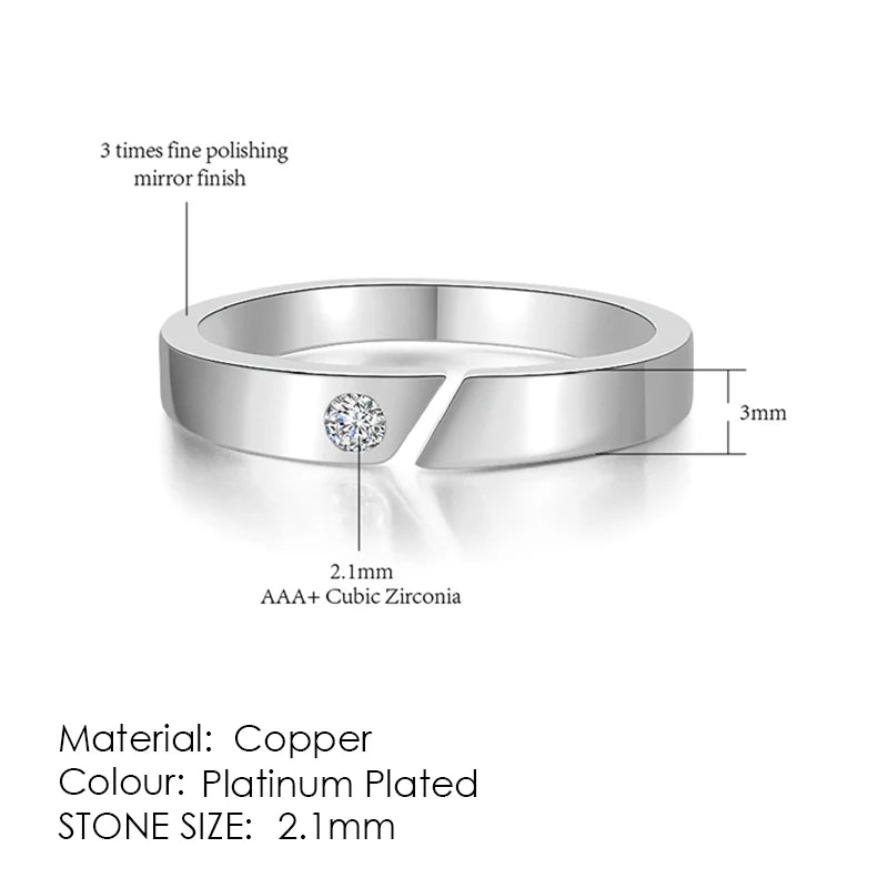 Ring For Women & Men Classic Engagement Wedding Lover Rings AAA+ Cubic Zirconia Fashion Jewelry R011 R062