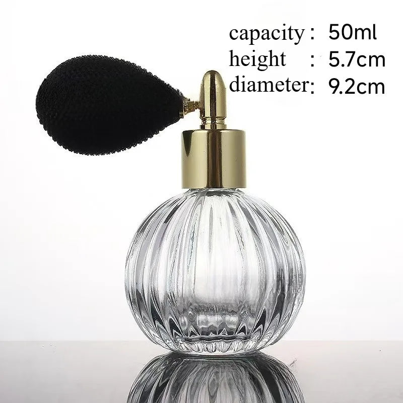 50/100ml Portable Vintage Crystal Glass Perfume Bottle With Airbag Atomizer Empty Cosmetic Container Refillable Spray Bottles