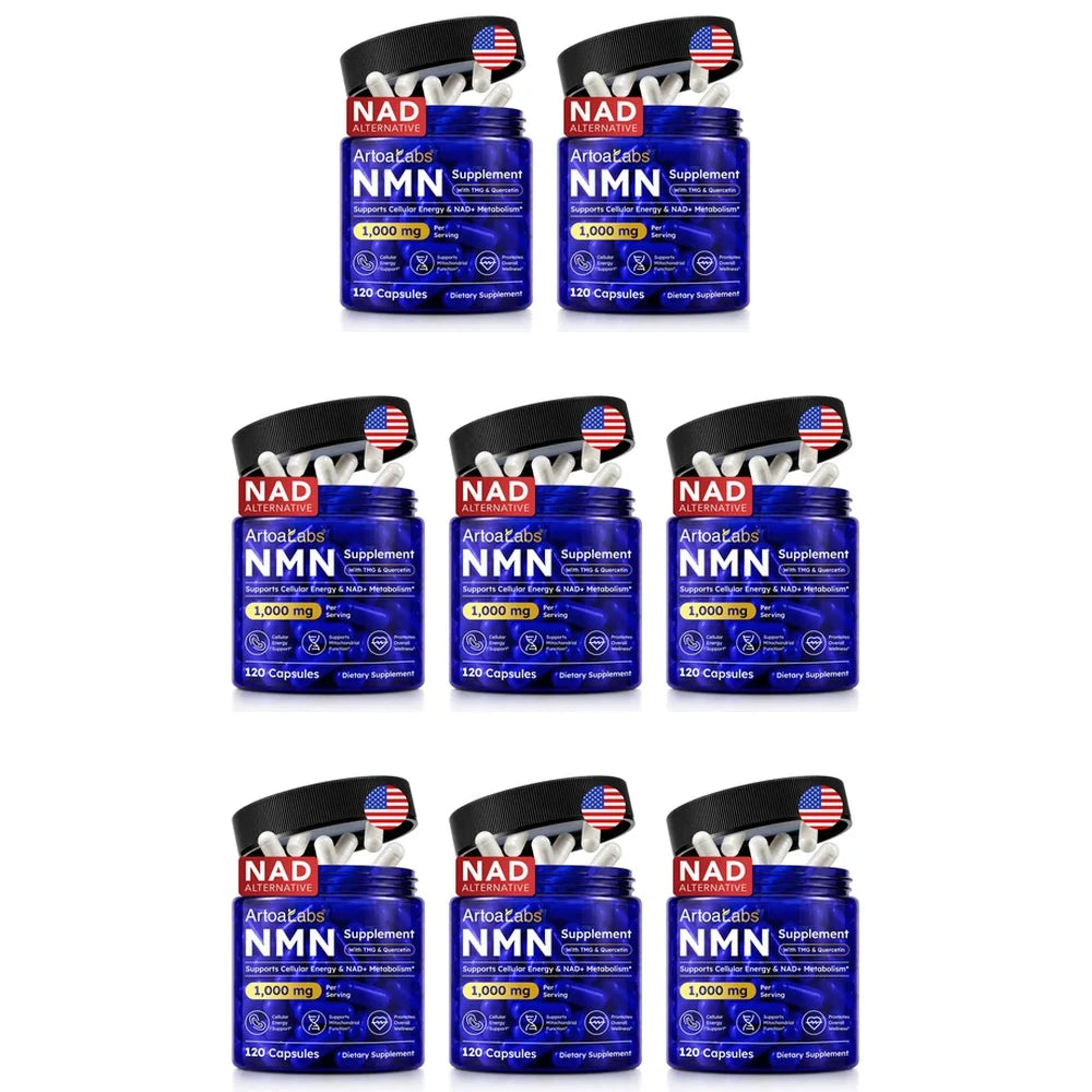 ArtoaLabs NMN Capsules 1000mg with TMG & Quercetin Supports Anti Aging, DNA Repair, NAD+ Metabolism, Cellular Energy | 120 Count