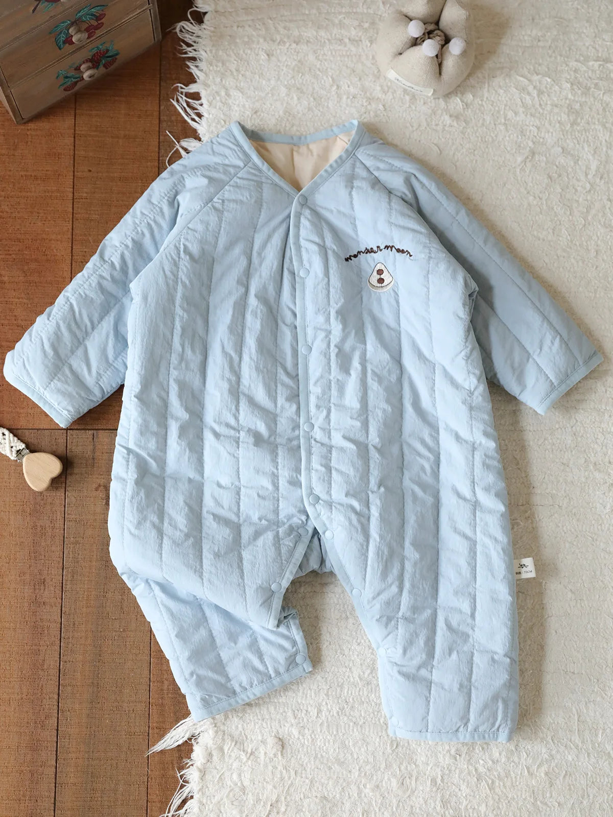 New Embroidered Baby Romper Autumn Winter Thicken Cotton One-piece Bodysuits for Boys Girls Outdoor Cotton Jacket Jumpsuit