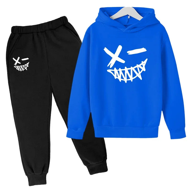 Evil Smile Printed 2024 Baby Summer Clothes for Children From 1 to 12 Years Kids Clothes Boys Child Sets Suit for Girls Boy Set