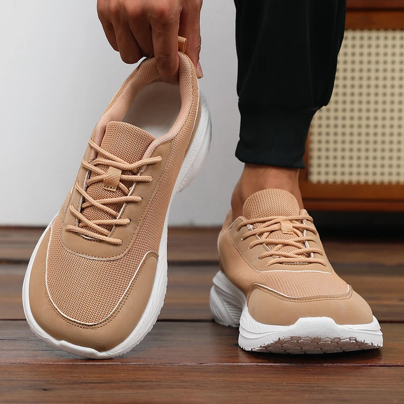 New Stylish Wide Width Men's Casual Sneakers Breathable Lightweight Non-Slip Shoe Outdoor High-Quality Leisure Thick-Soled Shoes