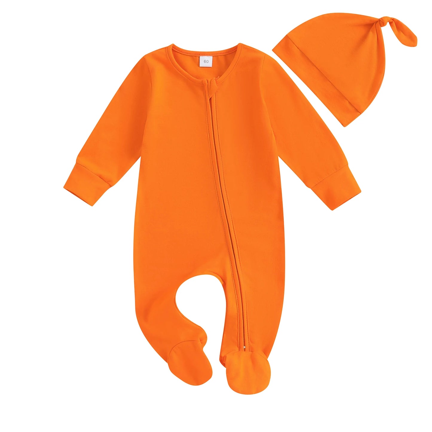 ma&baby 0-6M Newborn Infant Baby Boy Girl Jumpsuit Soft Long Sleeve Zipper Romper + Hat Fall Spring Baby Outfits Clothing
