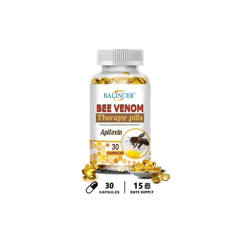 Bee Venom Extract Capsules for Relieve Joint & Knee Pain Relieve Discomfort of Bones and Joint, Non-GMO