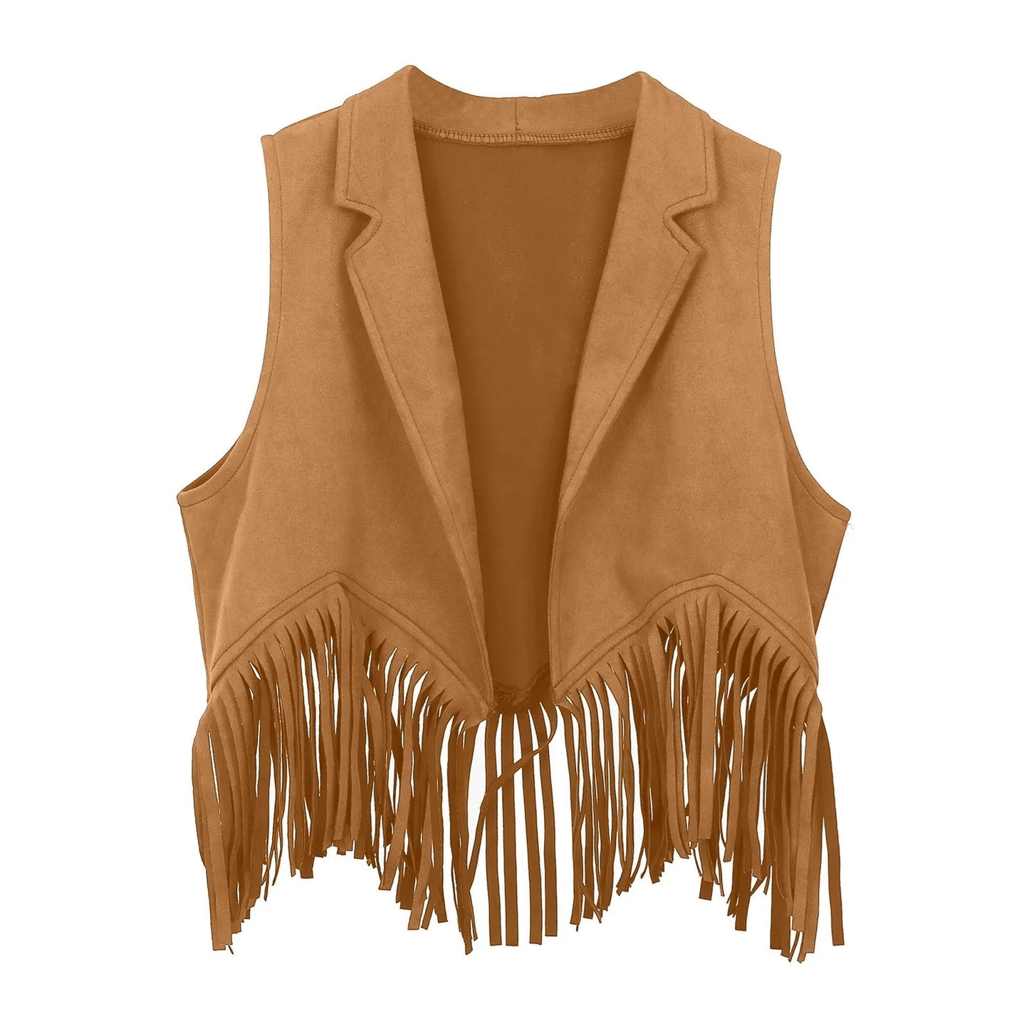 Kids Western Cowboy Vest Boys Girls Suede Tassel Fringe Dress Up Jacket With Hood Girls