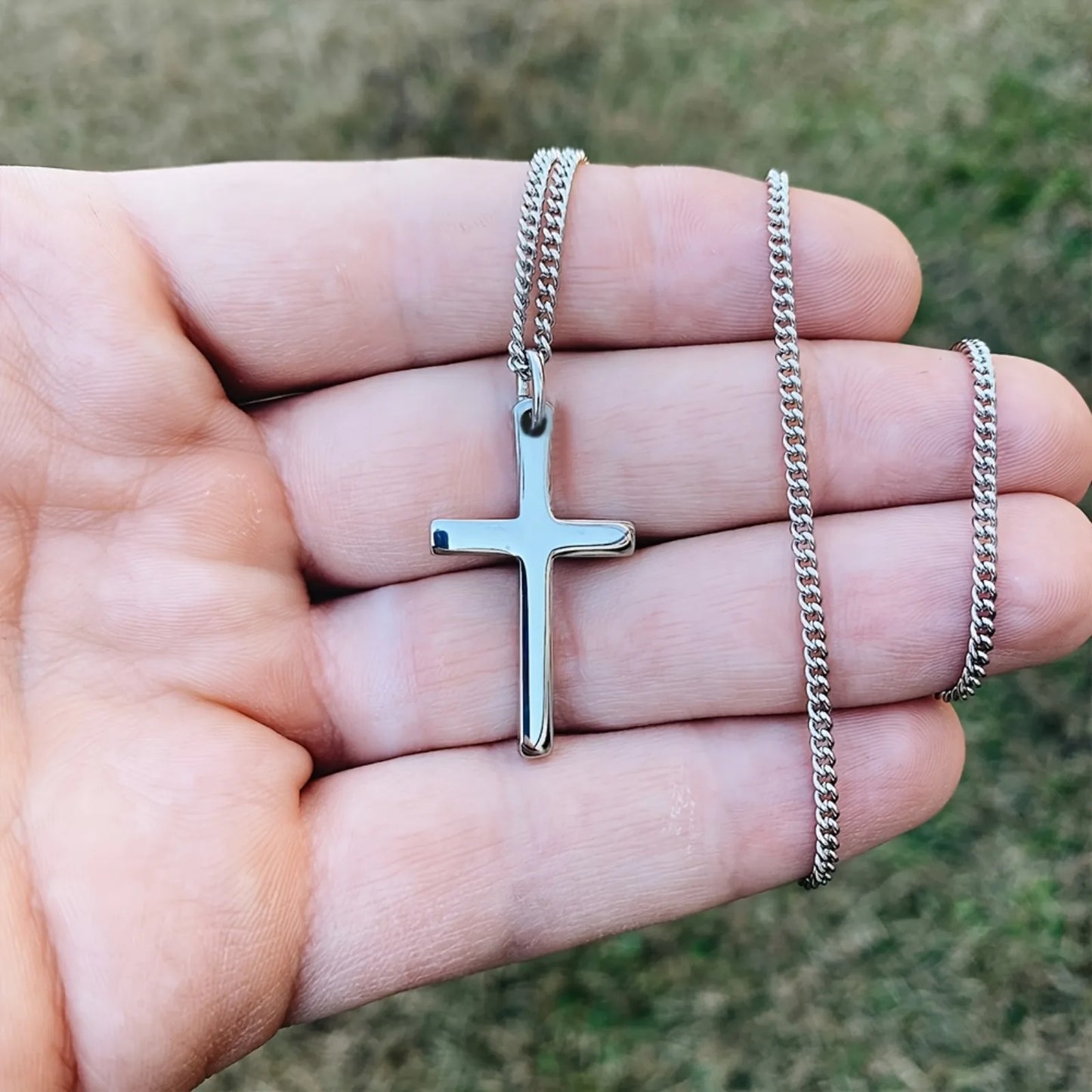 Fashion Minimalist Cross Pendant Necklace for Men Perfect Gift for Boyfriend Trendy Stylish Jewelry