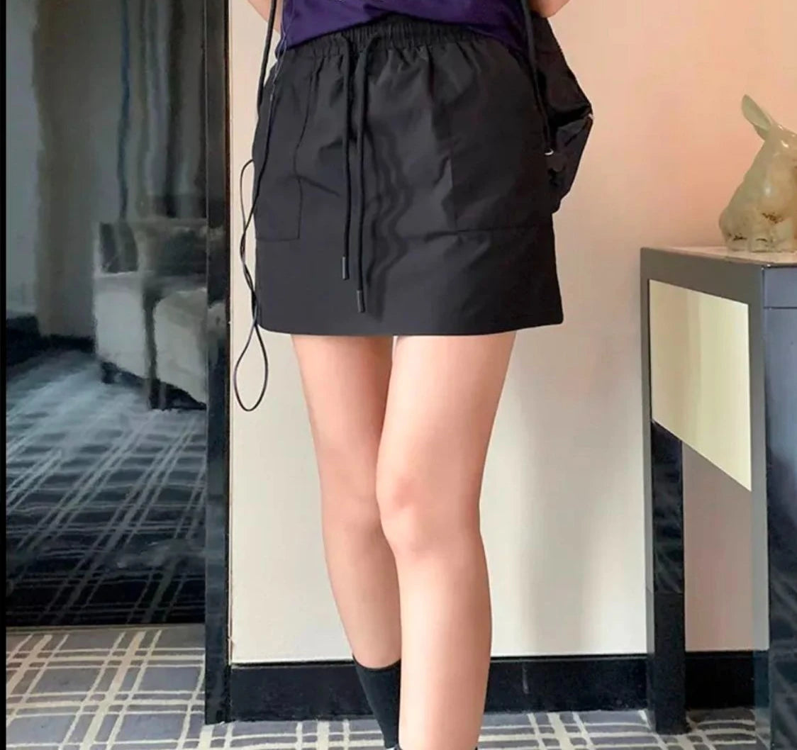 Sports Style Short Skirt Women's Spring and Summer High Waist Skirt Loose A-word Short Skirt