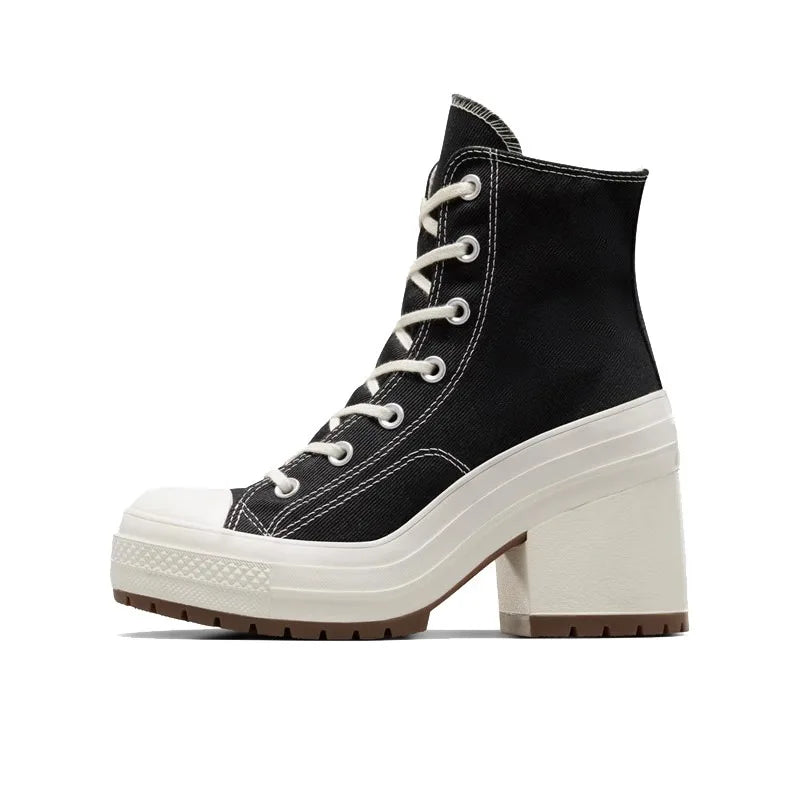 Women Platform Sneakers Designer Women Boots Fashion Outdoor Vulcanize Shoes Women High Top Canvas High Heels Plus Size 36-42