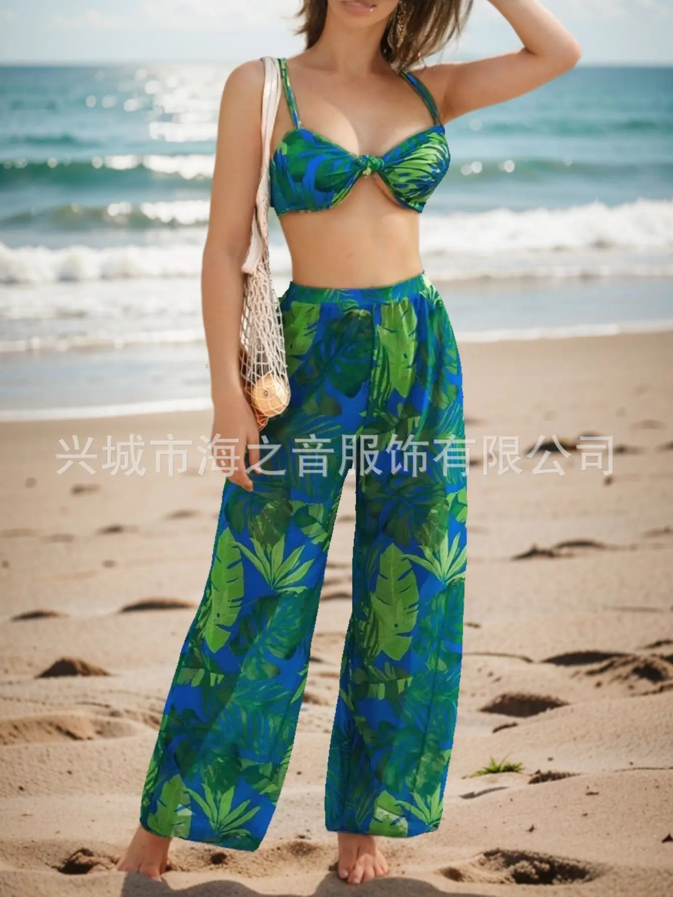 New Swimwear Sexy Bikini Mesh Trousers Three-piece Split Women's Swimsuit