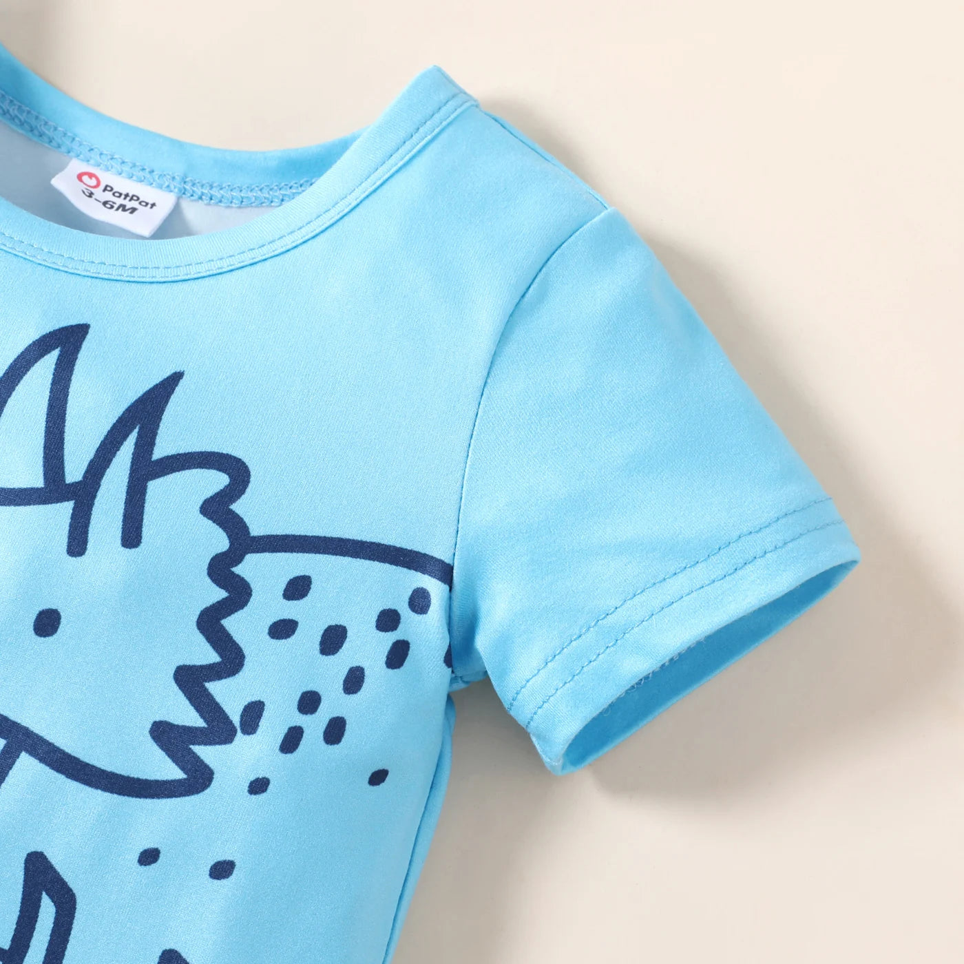 PatPat Baby Boy Stripe/Dinosaur Print Short-sleeve Romper