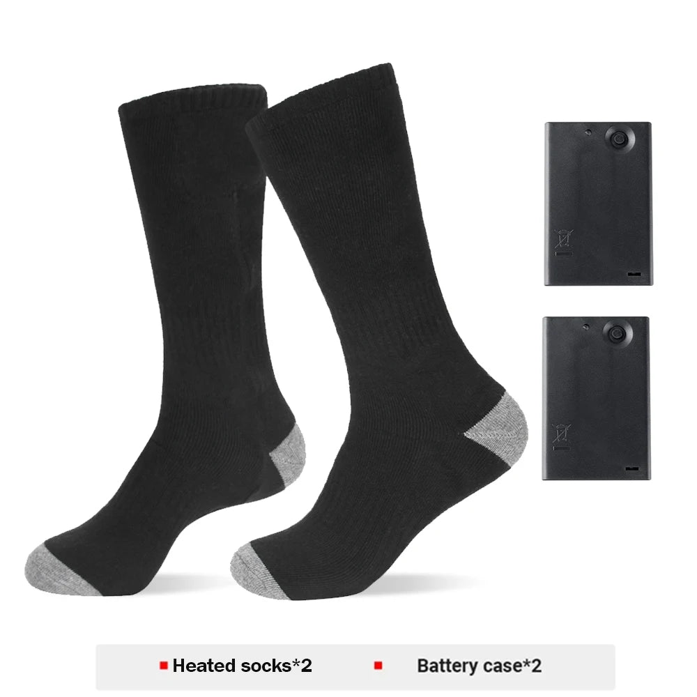 Winter Heated Socks Battery Case Thermal Socks Men's Women's Heating Foot Warmer Electric Socks Warm Sock Cycling Ski