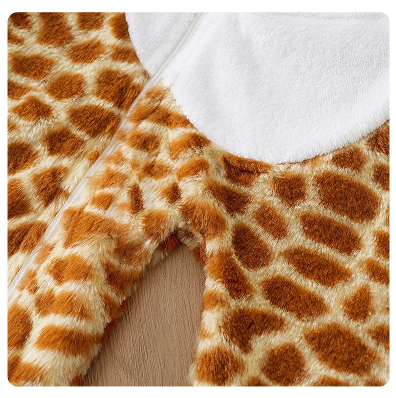 Autumn and Winter Baby Onesie Warmth Comfortable Giraffe Lovely Newborn Baby Boy Girl 0-18 Months Toddler Jumpsuit Hoodie Soft