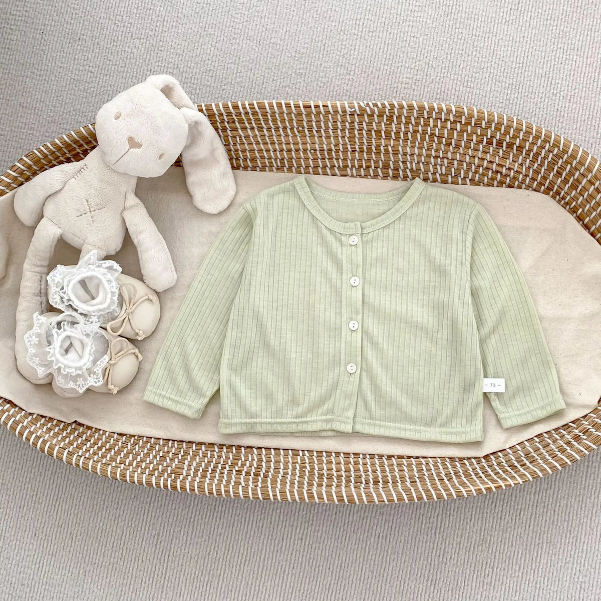 Summer Baby Girl Sunscreen Shirt Solid Color Simple Round Neck Air Conditioning Cardigan Lightweight Breathable Girl's Coat