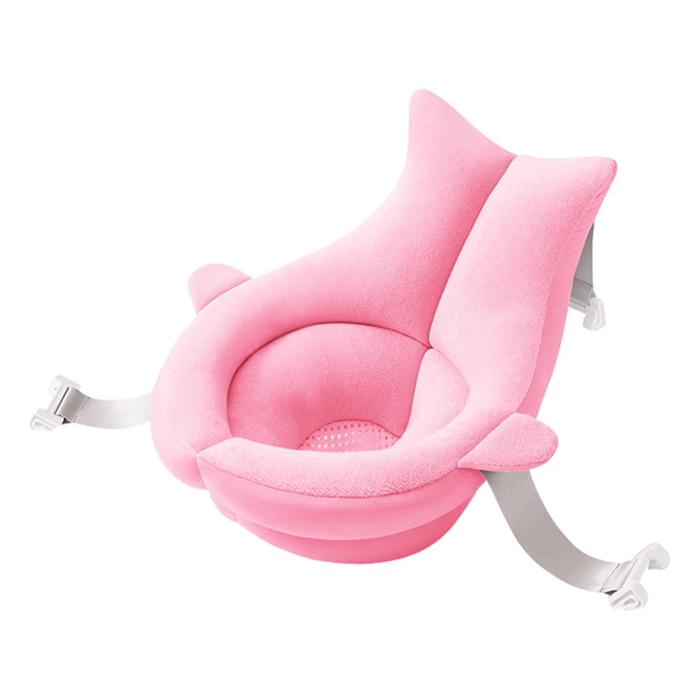 Baby Shower Mat Newborn Bathtub Foldable Shark Shape Baby Shower Net Pocket Portable Bathing Floating BathTub Soft Seat Play Mat