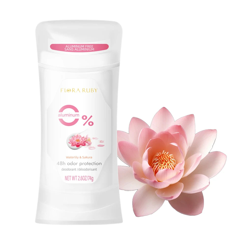 2PCS/Set Body Odor Remover,Deodorant stick,Aluminum Free,48H Natural Flower Scent Deodorize, Long Lasting and Refreshing Dryness