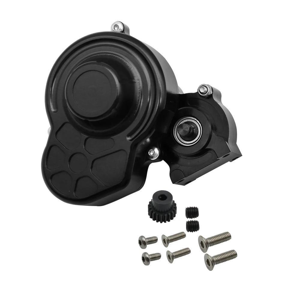 48P All Metal Transmission Gearbox with Motor Gear/Protective Cover for 1/10 RC Rock Crawler Axial SCX10 9028 90047 Truck