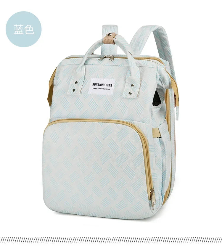 Baby Diaper Bag with Stroller Hooks Portable Baby Crib Diaper Changing Pad Baby Carrier Bag for Activity Mom Backpack 30*20*40cm