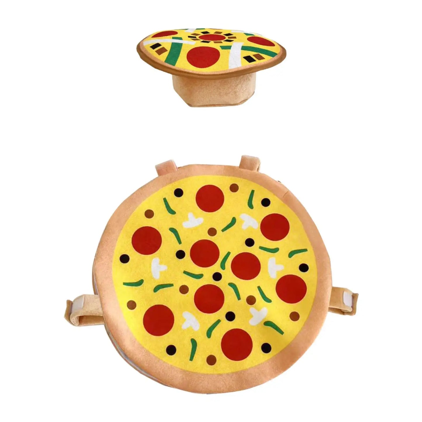 Halloween Pizza Costume with Hat Cartoon Funny Dress up Outfit for Holiday Photo Props Carnival Party Supplies Stage Performance