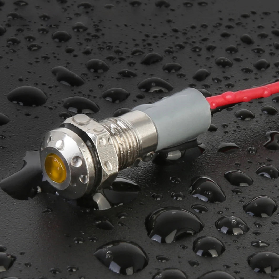 ABILKEEN 20PCS 6MM Mini Industrial Signal Indicator Light 3-6V 12-24V 110V 220V IP65 Waterproof Metal Pilot Light