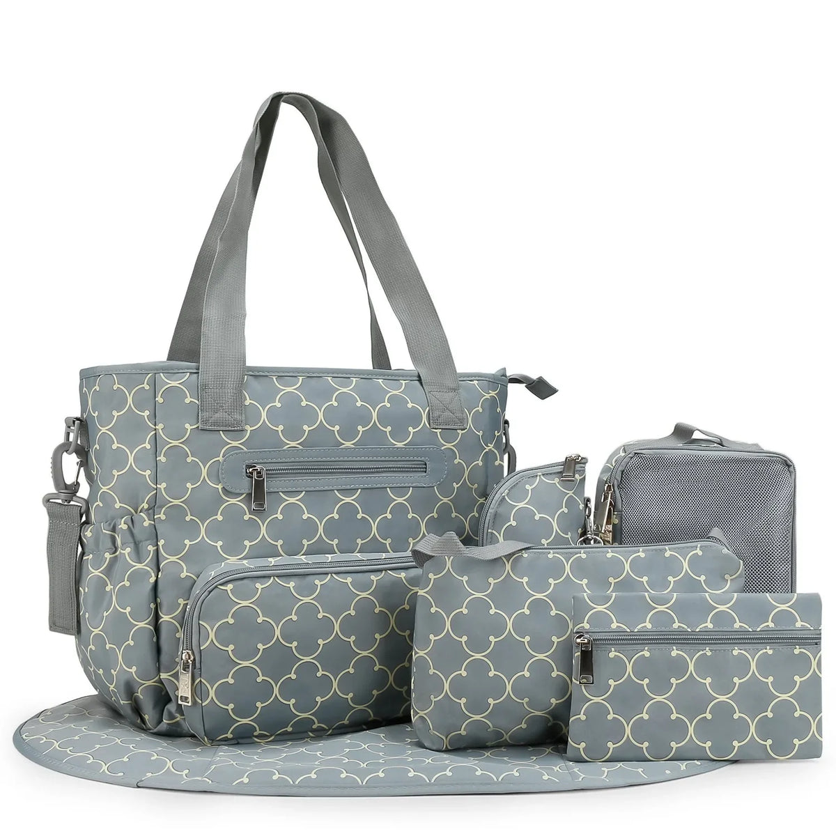 Women Shoulder Bag Travel 7 Pcs/Set Baby Diaper Bags Go Out Large Capacity Newborn Nappy Bag with Changing Pad Multi-functional