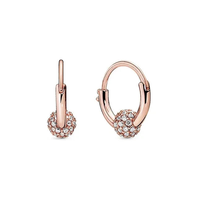 925 Silver Stud Earrings Hoop Earrings For Women Rose Flower Strawberry Butterfly Daisy Earrings Set Fashion Jewelry Gift
