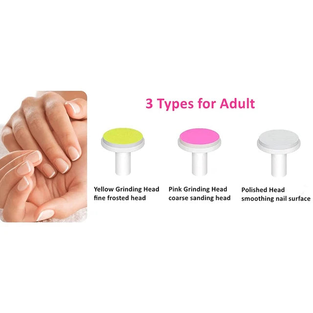 3Pcs/Set Newborn Manicure Accessories Grinding Head Baby Adult Use Baby Electric Nail Trimmer Applicable Variety Nail Sharpeners
