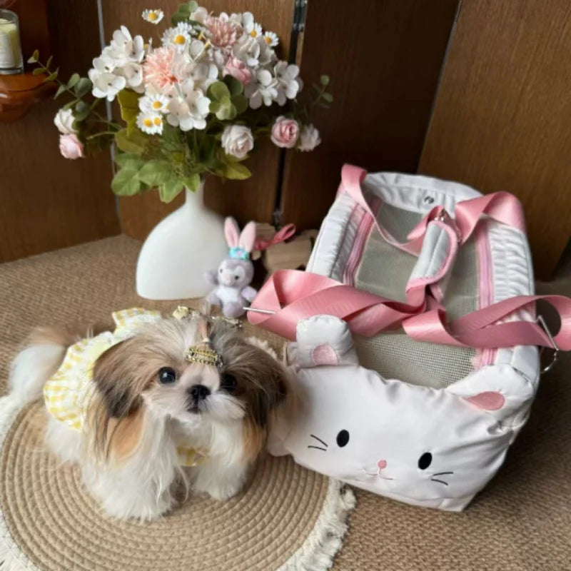 Pet Dog Car Seat Cat Carrier Booster Seat on Armrest Travel Bags for Cats Dogs with Easy Carrying Strap Travel Car Carrier