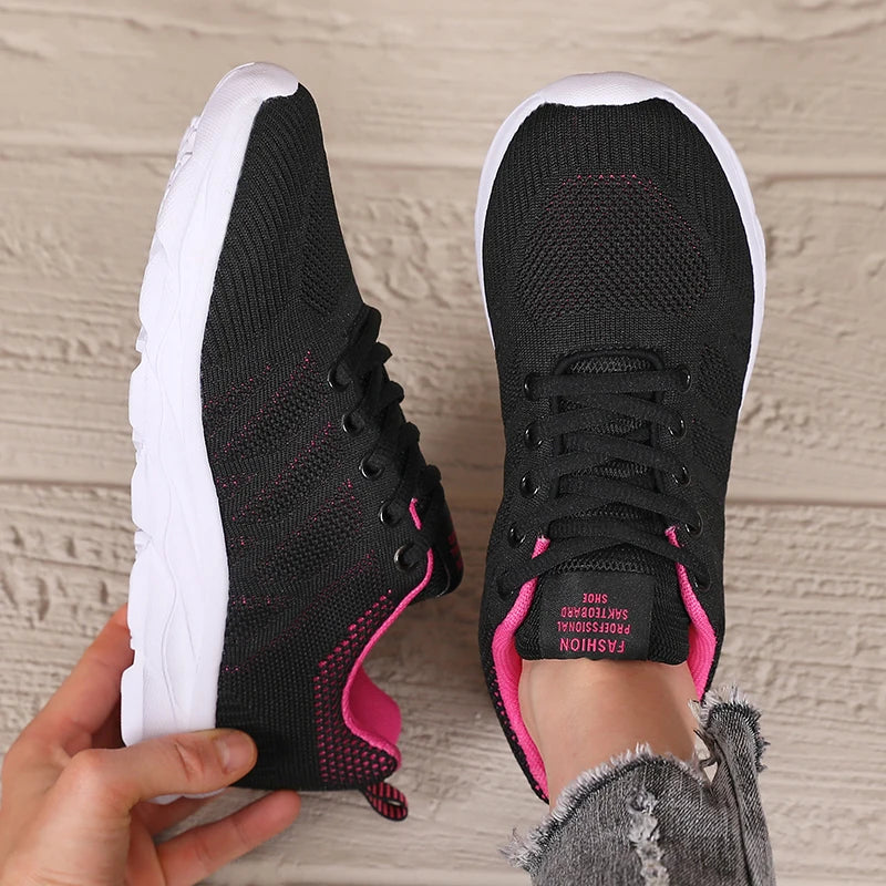 Breathable Women Running Shoes Comfortable Versatile Lightweight Non Slip Outdoor Exercise Shoes Lace Up Tennis Women Sneakers