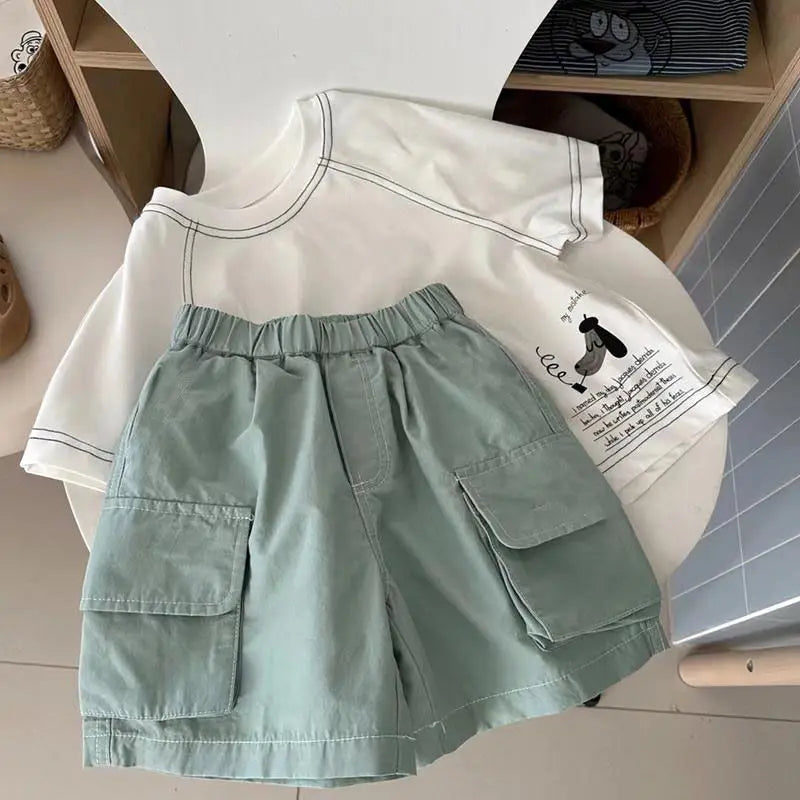 Baby Summer Clothes Boy Sports Sets Kids Loungewear Fashion Outfits Children T-shirts+Shorts 2Pcs Short Sleeves Top Pants Suits