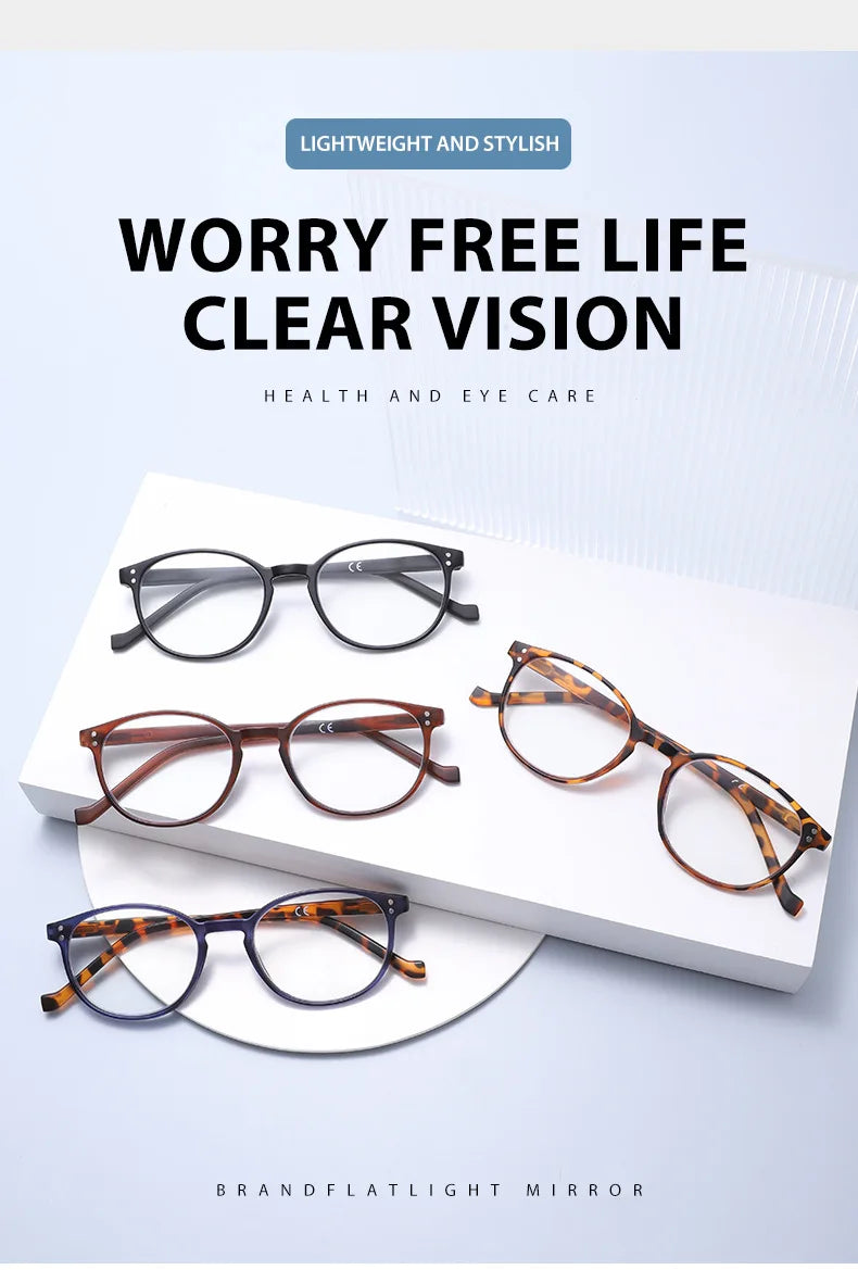 4PCS Four Pairs of Stylish and Comfortable Reading Glasses, Anti-Blue Light, Suitable for Men and Women of All Ages