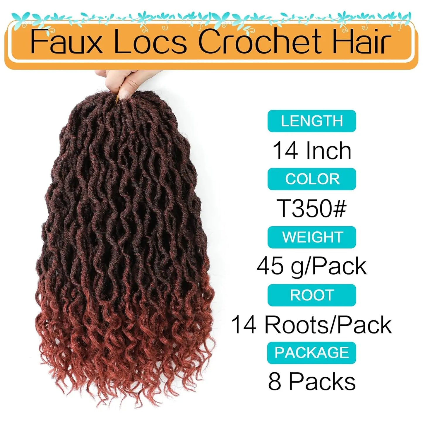 12-24inch Goddess Locs Crochet Hair Goddess Faux Locs Synthetic Crochet Hair For Women Pre Looped Faux Locs With Curly Ends