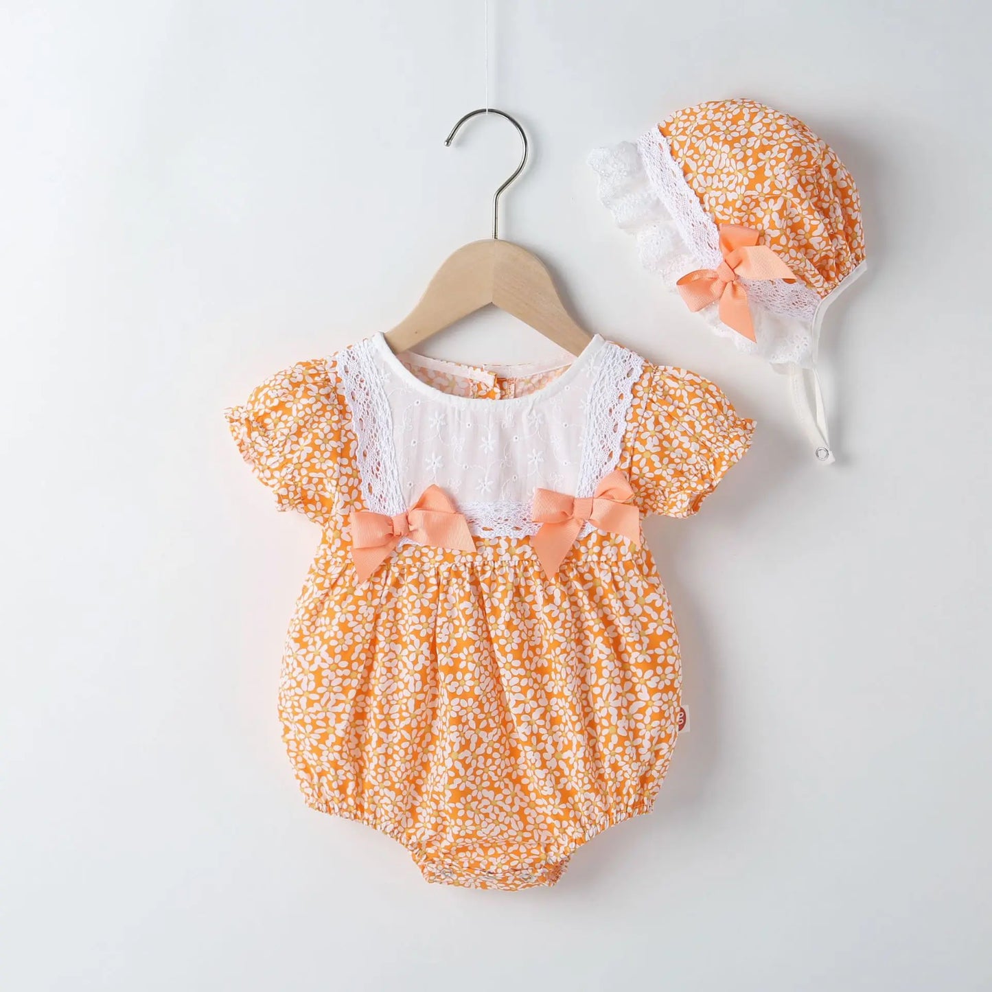 Newborn Romper Chinese Style Ink Painting Newborn Baby Girl Bodysuits +Hat Cotton Girls Jumpsuits Infants Onesie Outfits Clothes