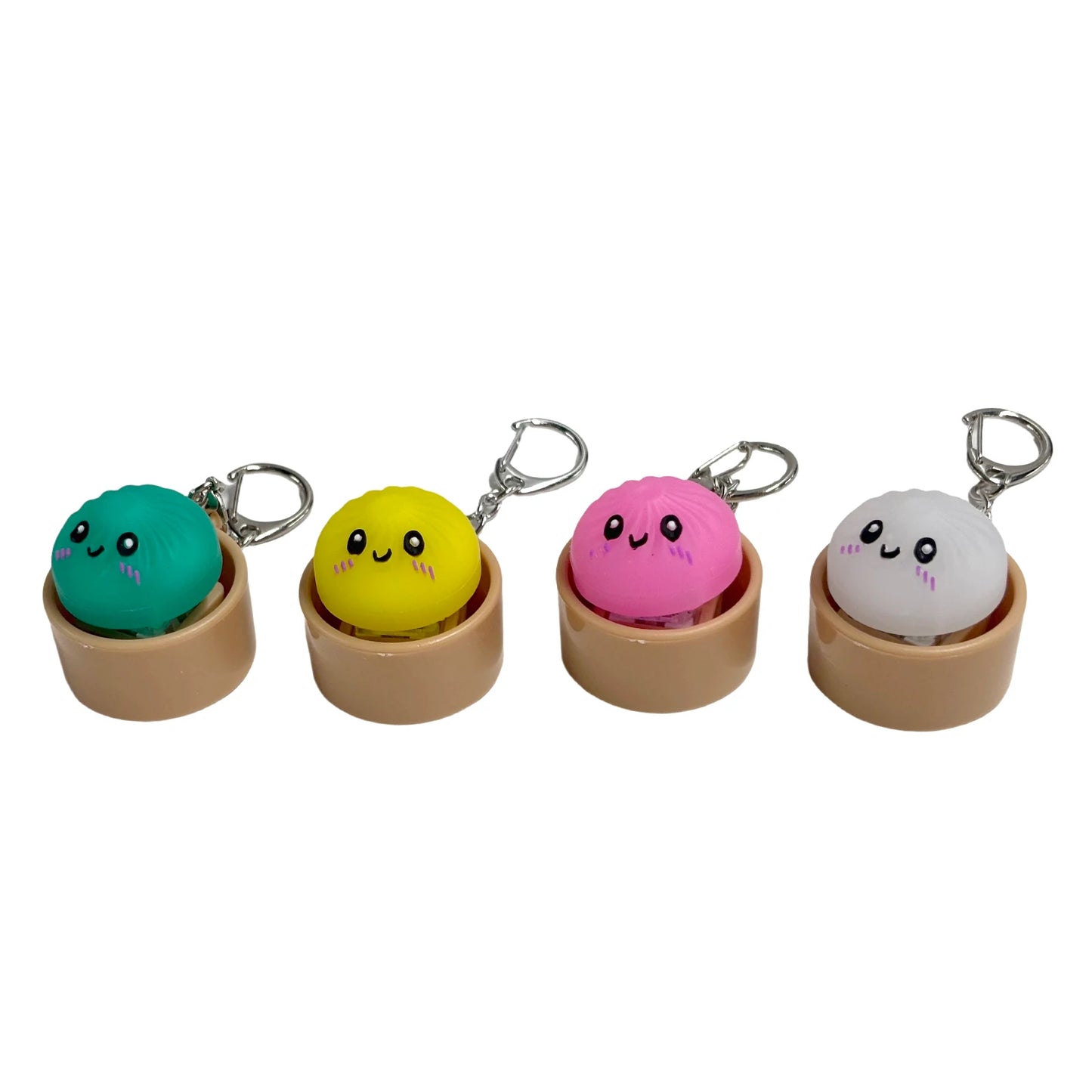 4-12PCS Simulation Dumpling Keyboard Clicker Stress Relief Toy Cute Keychains Decoration Gifts Emotion Fidgets Toy Mini Pendant