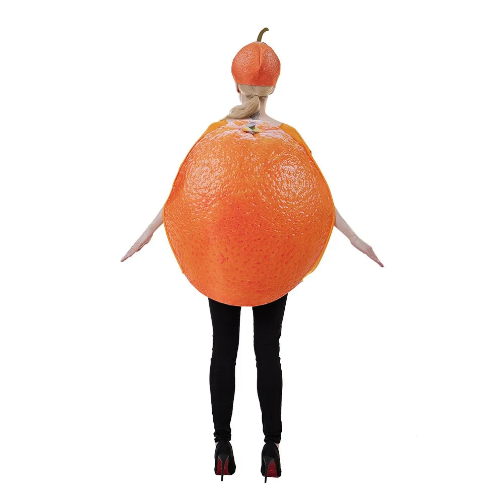 Halloween Fun Fruit Slice Costume Adult Cosplay Orange Play Costume Vegetable Party
