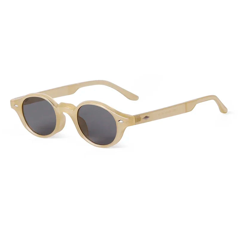 Retro Small Oval Sunglasses Women Brand Design Rivet Blue Tortoise Shell Sun Glasses Outdoor Men Shades Female UV Oculos De Sol
