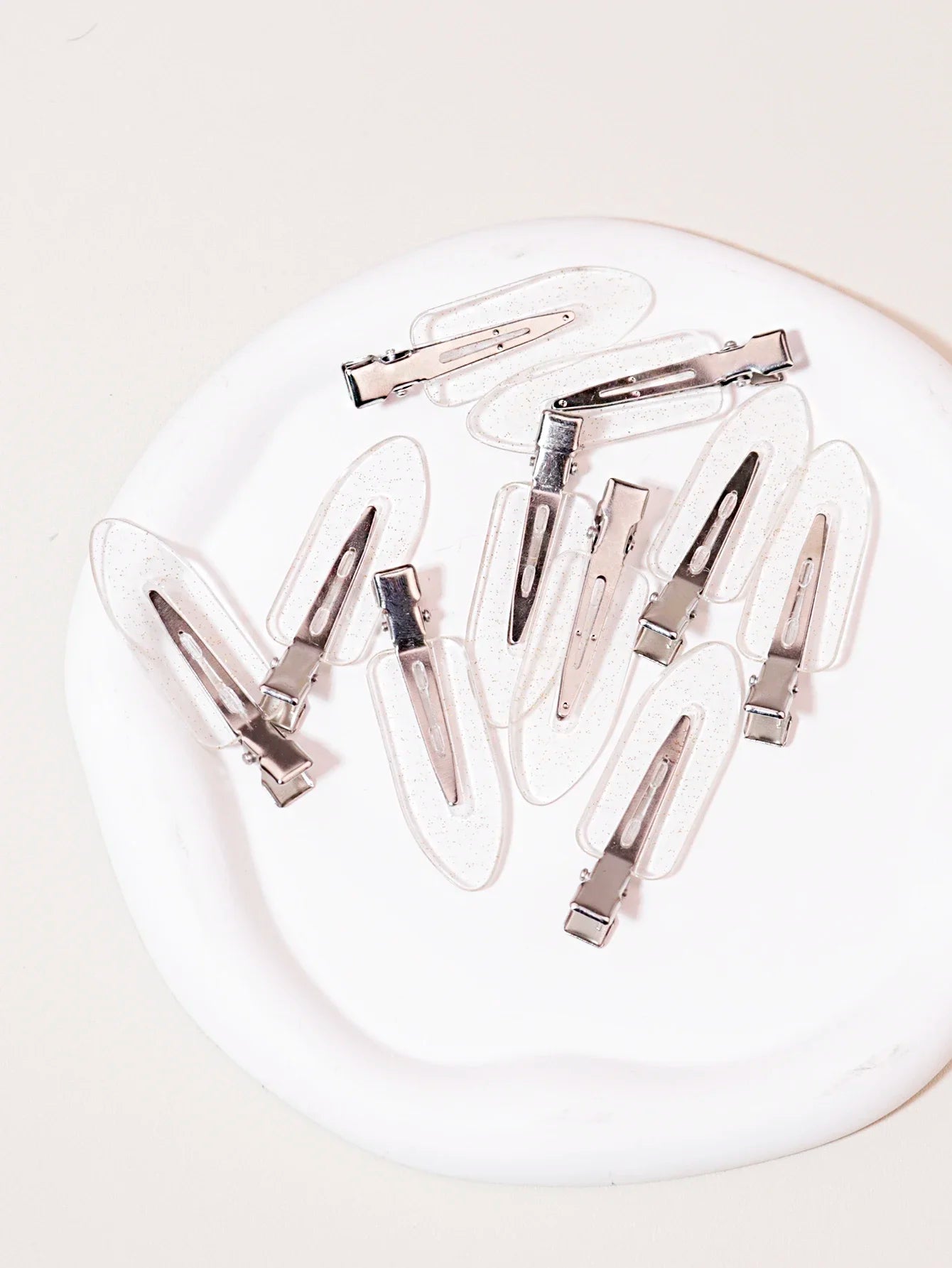 10pcs Seamless Fashion Girl Transparent Hair Clips, Makeup and Facial Accessory Clips, Fashion Girl Styling Hair Clips