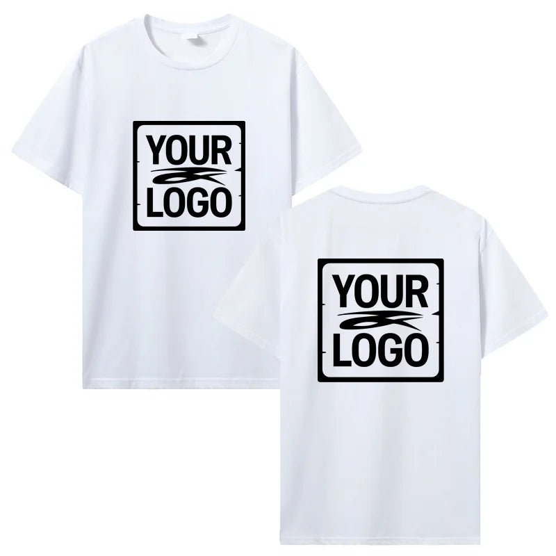 Custom logo Cotton Short Sleeve Solid Color O-neck Men T-shirt Tops Tee Customized Print Your Own Design Printed Unisex Tshirt