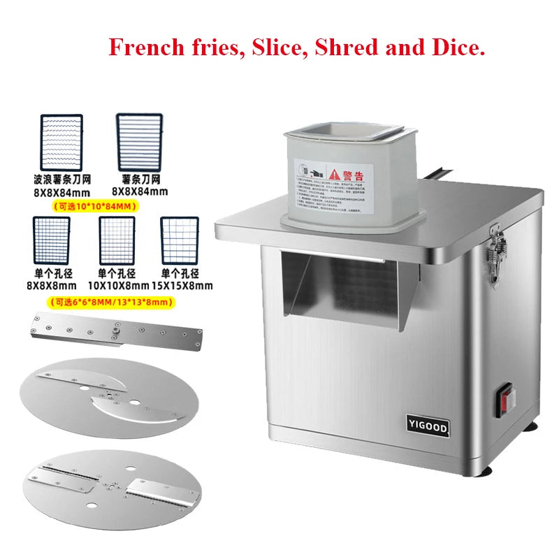 Spike Potato Machine Commercial Full Automatic Wave French Fries Slitter Multifunctional Electric Commercial Vegetable Cutter