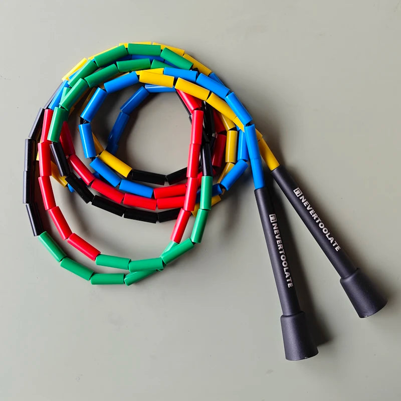 NEVERTOOLATE 4.5MM core 150 gram heavy beaded coach chris 2.9m hard bead beaded rope fitness freestyle skipping jump rope